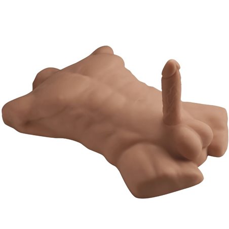 Silexd Apollo L - Busto Maschile Mulatto in Silicone con Dildo 17,7 Cm