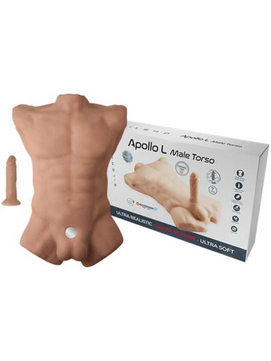 Silexd Apollo L - Mulatto Male Silicone Torso with 17.7 cm Dildo