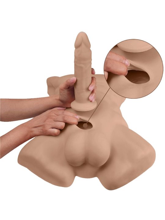 Silexd Apollo L - Mulatto Male Silicone Torso with 17.7 cm Dildo