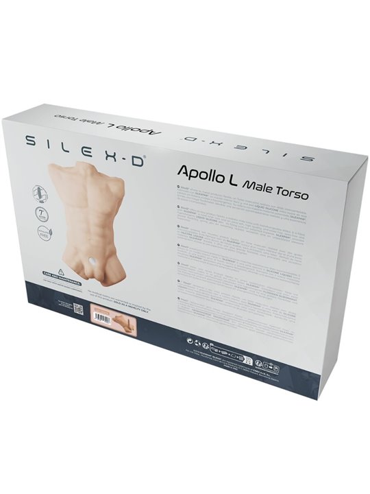 Silexd Apollo L - Mulatto Male Silicone Torso with 17.7 cm Dildo