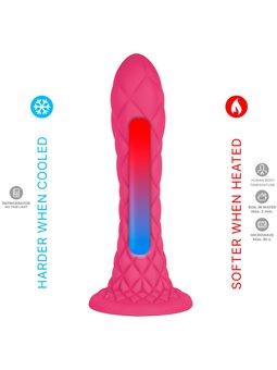 Silexd Dreamy - 18.5 cm Fuchsia Thermoreactive Liquid Silicone Dildo