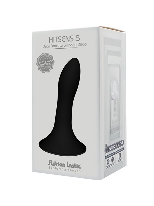 Adrien Lastic Hitsens 5 - Black Silicone Dildo with Suction Cup 12.9 cm