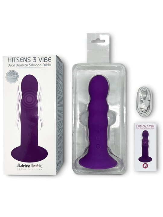 Adrien Lastic Hitsens 3 Vibe - Purple Silicone Vibrating Dildo 18.2 cm