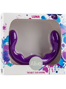 Alive Luna - Dildo Doppia Penetrazione in Silicone Viola 25 Cm