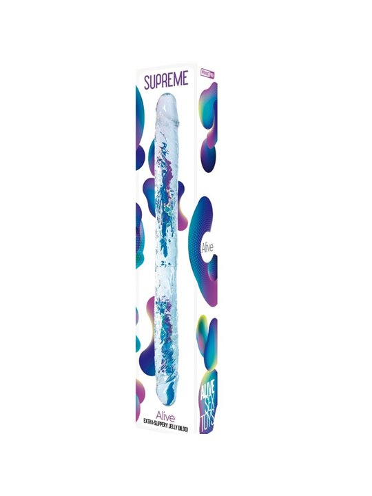 Alive Supreme - Realistic Double Dildo in Transparent Silicone 38.5 cm