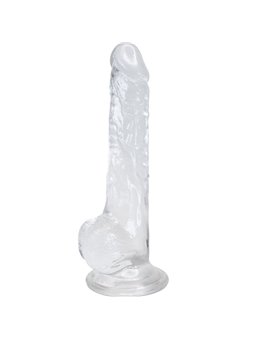 Alive Lusty - Pene Realistico Trasparente con Testicoli e Ventosa 18 Cm
