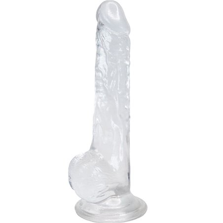 Alive Lusty - Realistic Transparent Penis with Testicles and Suction Cup 18 cm