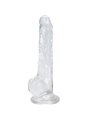 Alive Lusty - Realistic Transparent Penis with Testicles and Suction Cup 18 cm
