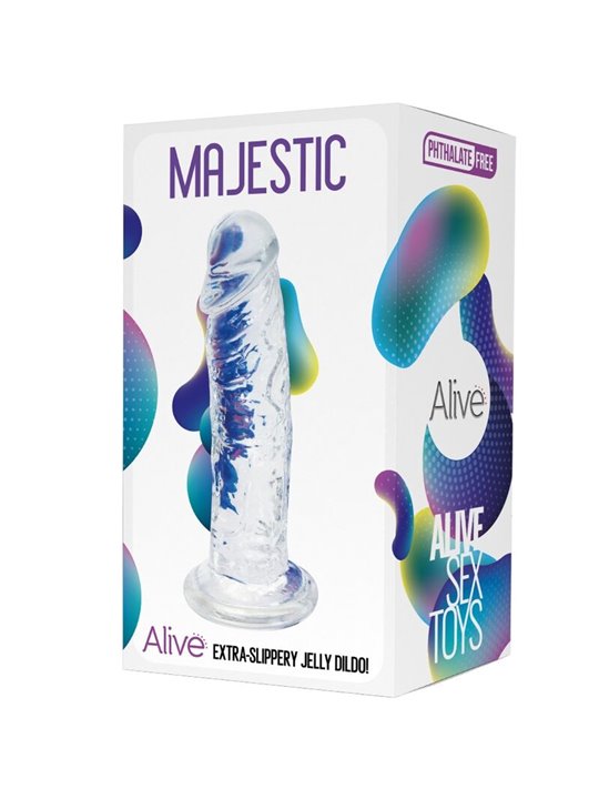 Alive Majestic - Pene Realistico Trasparente con Ventosa 14,7 Cm