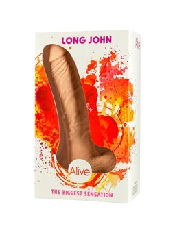 Alive Long John - Pene Realistico con Testicoli e Ventosa 21,8 Cm