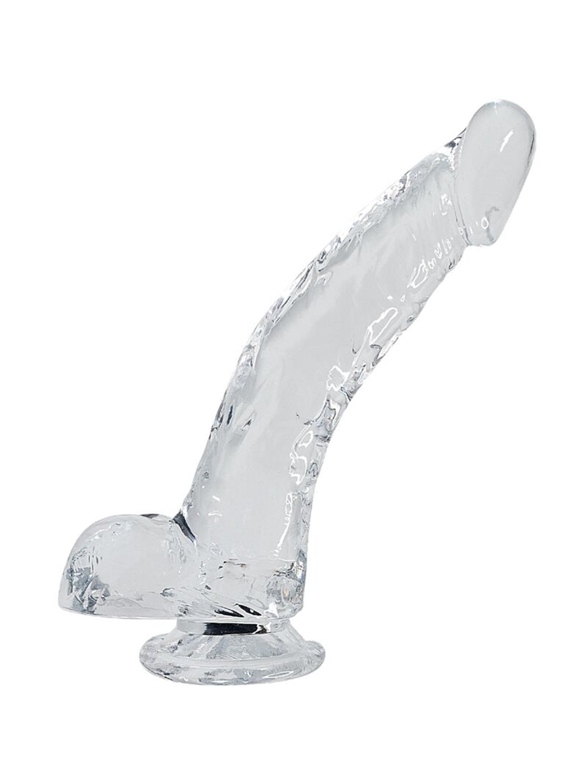 Alive Stallion - Pene Realistico Trasparente con Testicoli e Ventosa 22 Cm