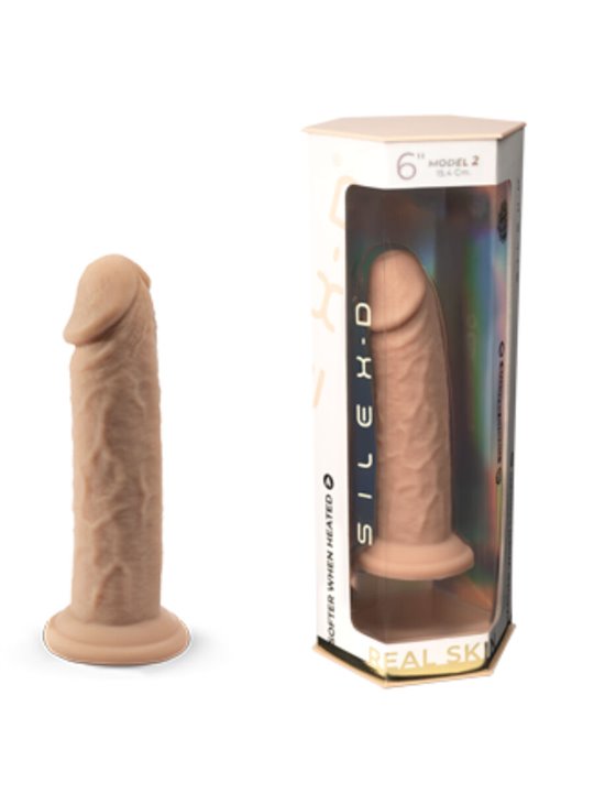 Silexd - Pene Realistico in Silicone Termoreattivo 15,4 Cm Beige Mod 2