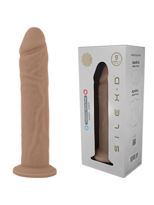 Silexd - Pene Realistico in Silicone Liquido 22,8 Cm Beige Mod 9