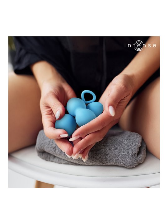 Intense Charli - Palle di Kegel in Silicone Blu 3 Pz 48/76/97 Gr.