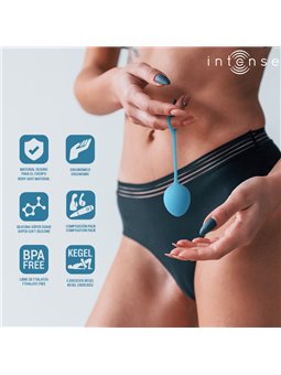 Intense Charli - Blue Silicone Kegel Balls, 3 pcs, 48/76/97 g