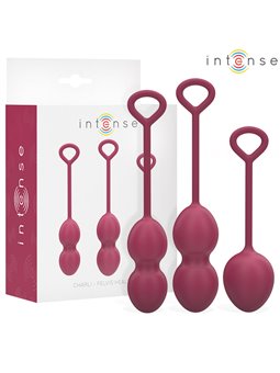 Intense Charli - Palle di Kegel in Silicone Bordeaux 3 Pz 48/76/97 Gr.