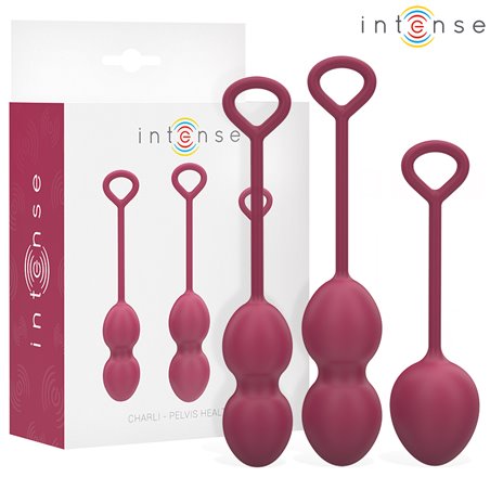 Intense Charli - Palle di Kegel in Silicone Bordeaux 3 Pz 48/76/97 Gr.