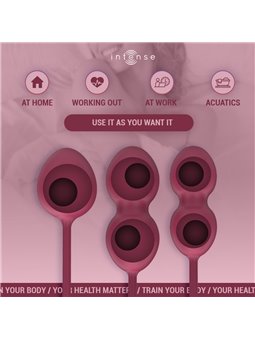 Intense Charli - Bordeaux Silicone Kegel Balls 3 pcs 48/76/97 g