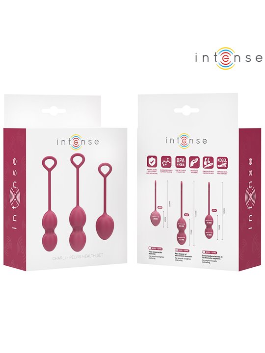 Intense Charli - Palle di Kegel in Silicone Bordeaux 3 Pz 48/76/97 Gr.