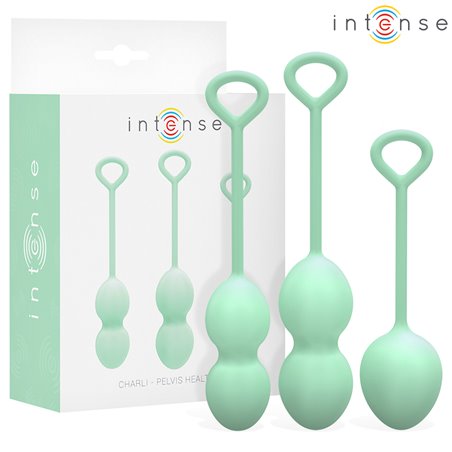 Intense Charli - Palle di Kegel in Silicone Verde 3 Pz 48/76/97 Gr.