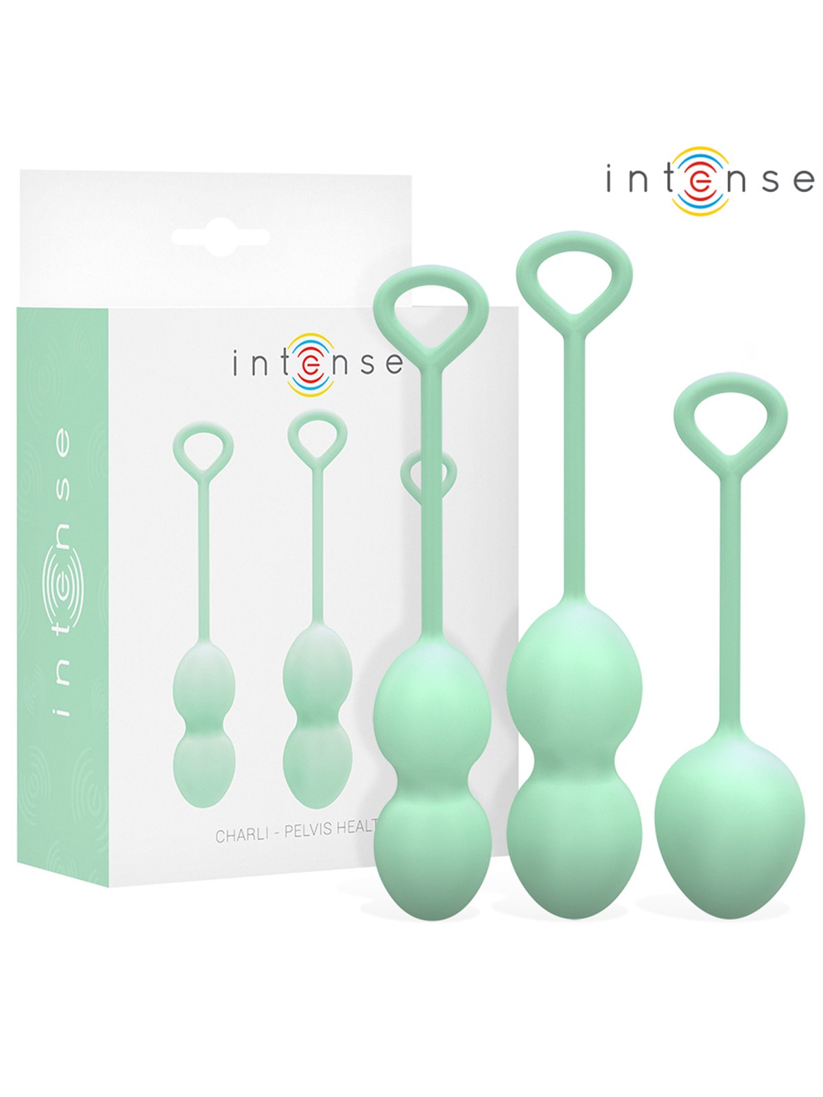 Intense Charli - Palle di Kegel in Silicone Verde 3 Pz 48/76/97 Gr.
