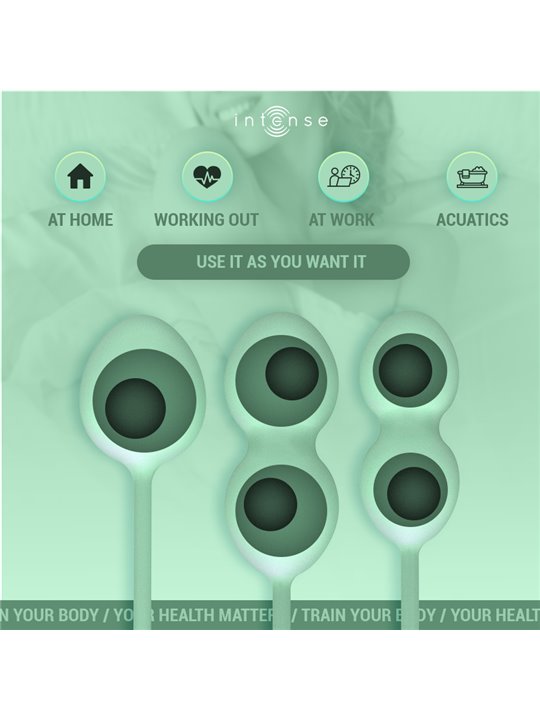 Intense Charli - Palle di Kegel in Silicone Verde 3 Pz 48/76/97 Gr.