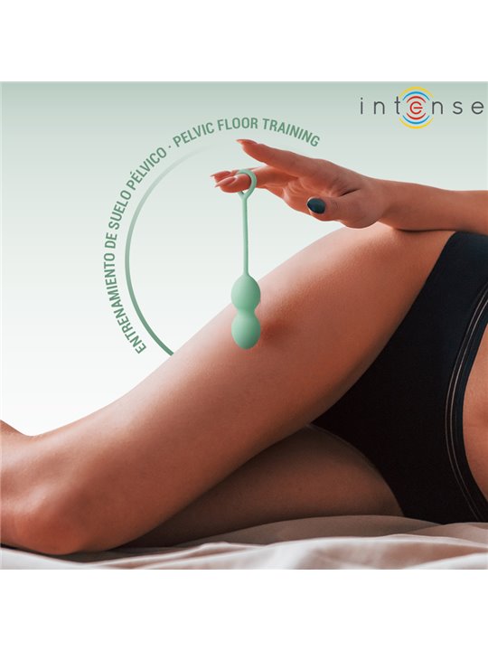 Intense Charli - Palle di Kegel in Silicone Verde 3 Pz 48/76/97 Gr.