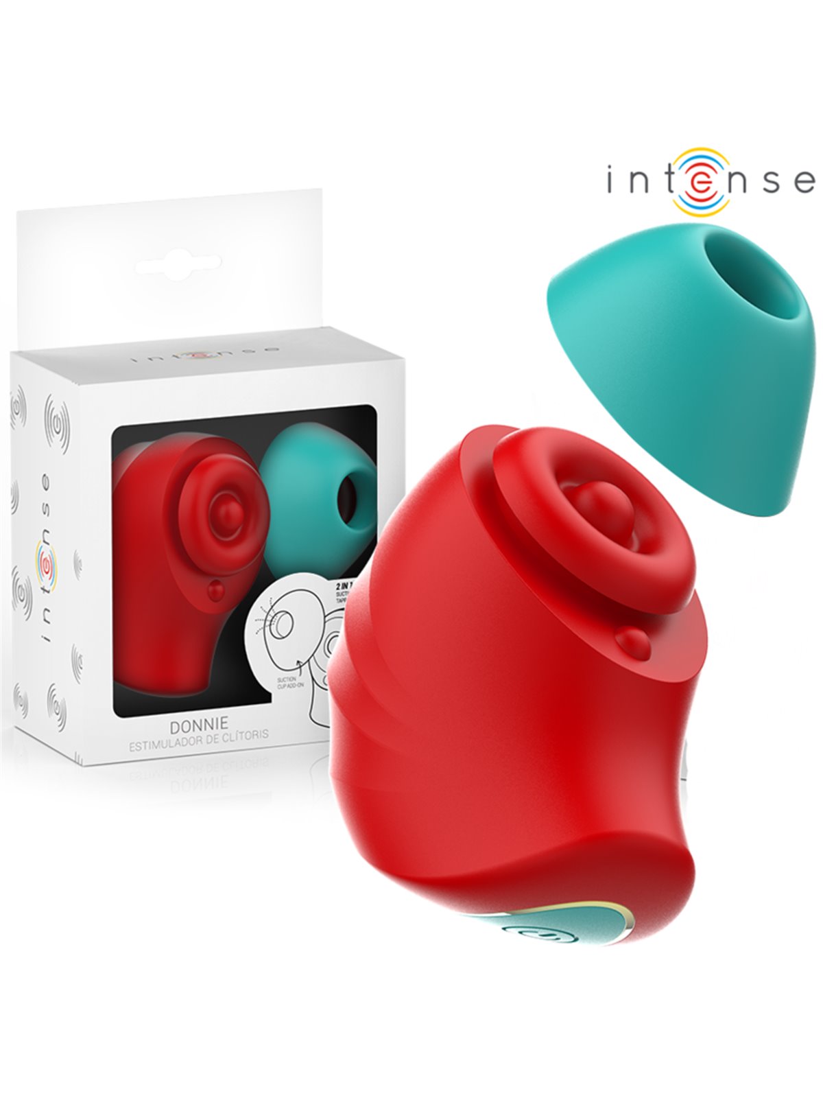 Intense Donnie - Stimolatore Clitorideo in Silicone Rosso/Verde