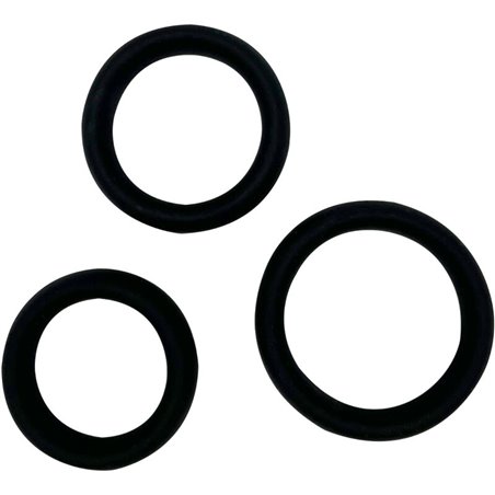 Alive Sensual Pleasure - 3-Piece Black Silicone Cock Ring Kit