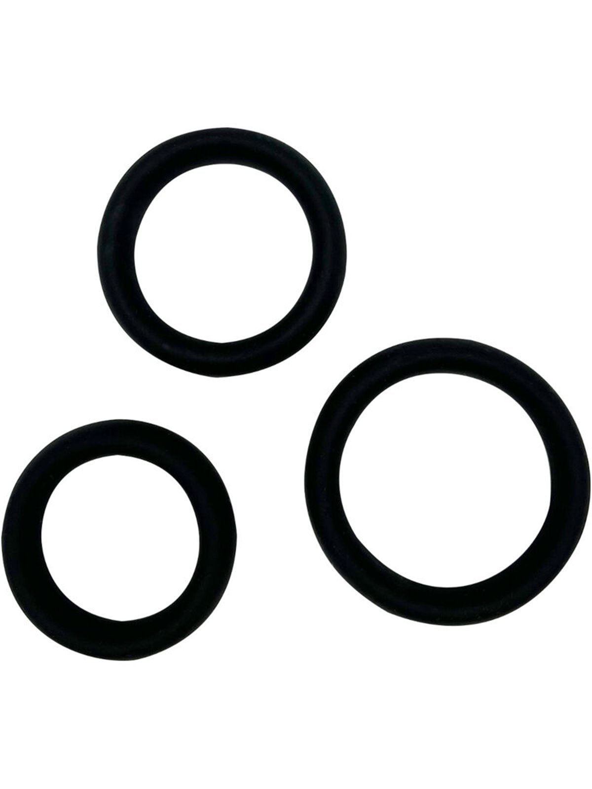 Alive Sensual Pleasure - 3-Piece Black Silicone Cock Ring Kit