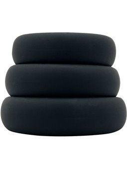 Alive Sensual Pleasure - 3-Piece Black Silicone Cock Ring Kit