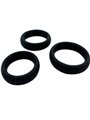 Alive Sensual Pleasure - 3-Piece Black Silicone Cock Ring Kit