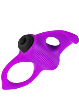 Adrien Lastic Lingus - Anello Fallico in Silicone Viola con Vibrazione
