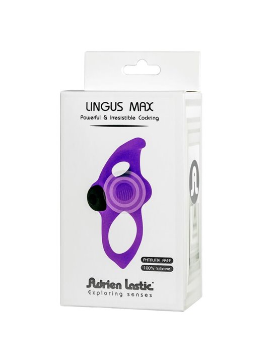 Adrien Lastic Lingus - Anello Fallico in Silicone Viola con Vibrazione