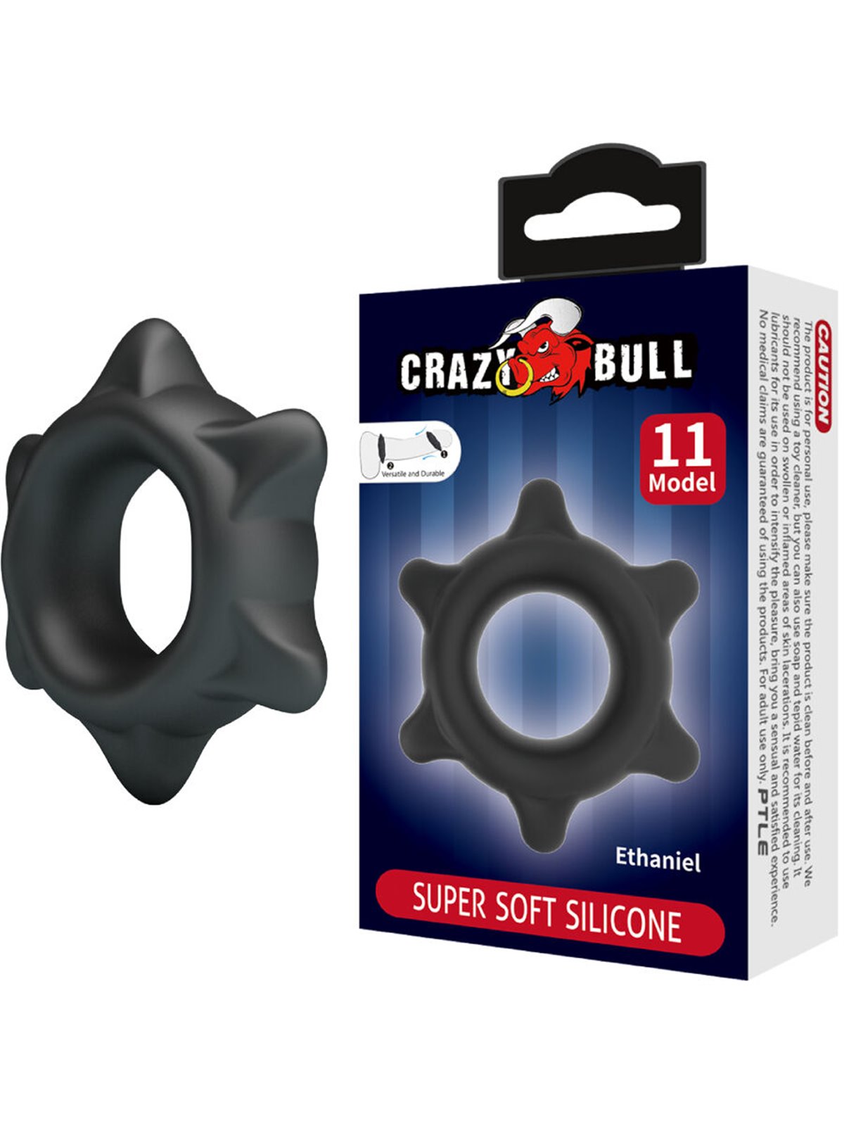 Crazy Bull Ethaniel - Anello Fallico in Silicone Super Morbido Mod 11