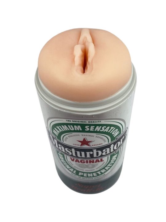 Alive Beer Can - Masturbatore Maschile Vagina Realistica in Silicone