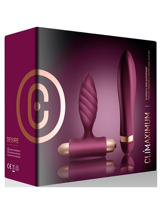 Climaximum Desire - Vibratore Punto G Ardor + Plug Anale Oryx