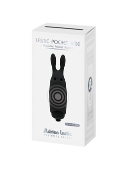 Adrien Lastic Poket Vibe - Mini Vibratore Rabbit in Silicone Nero