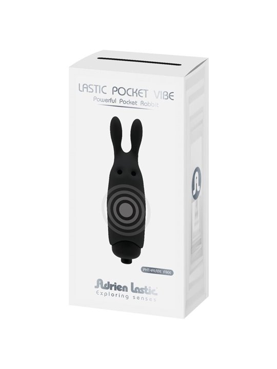 Adrien Lastic Poket Vibe - Mini Vibratore Rabbit in Silicone Nero
