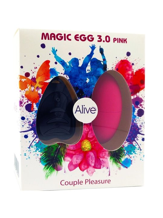 Alive Magic Egg 3 - Pink Silicone Vibrating Egg with Remote Control