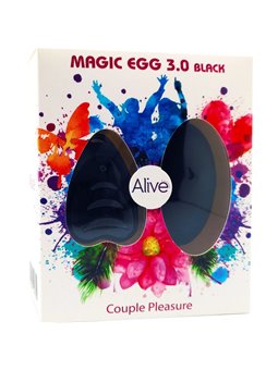 Alive Magic Egg 3 - Ovetto Vibrante in Silicone Nero con Telecomando