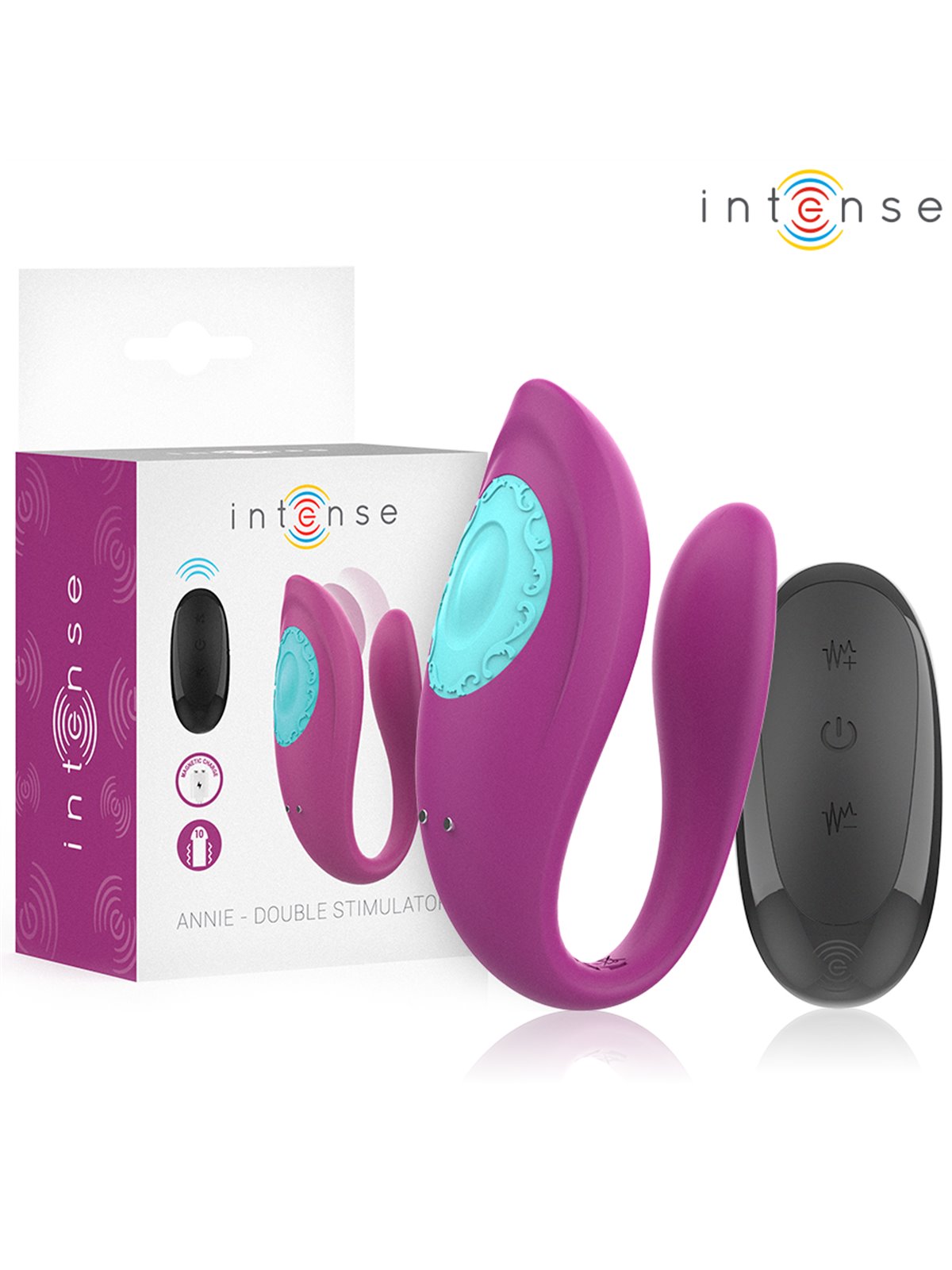 Intense Annie - Purple Silicone U-Shaped Vibrator with Remote Control