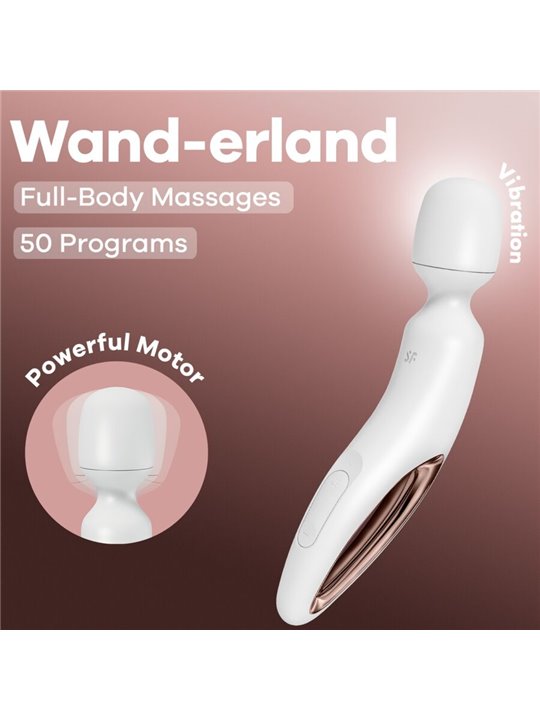 Satisfyer Wand Erland - Massaggiatore Bacchetta Bianco XXL 50 Vel.