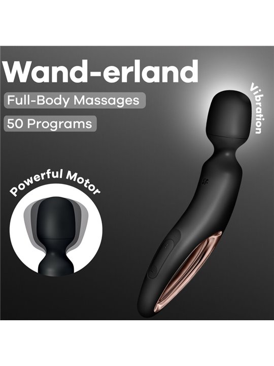 Satisfyer Wand Erland - Massaggiatore Bacchetta Nero XXL 50 Vel.