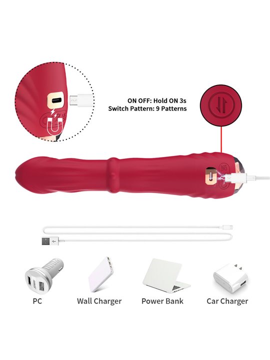 Armony - Vibratore Realistico Up & Down Termoregolabile Rosso 21,9 Cm