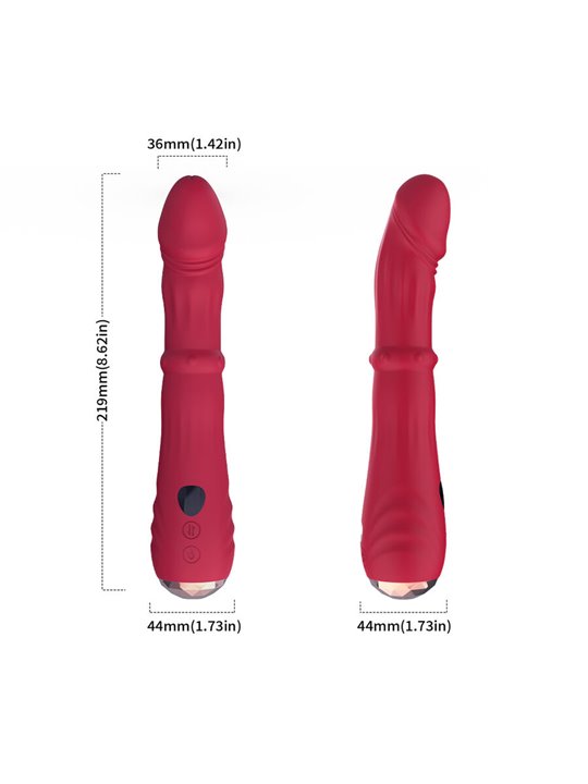 Armony - Realistic Up & Down Thermoregulable Red Vibrator 21.9 Cm