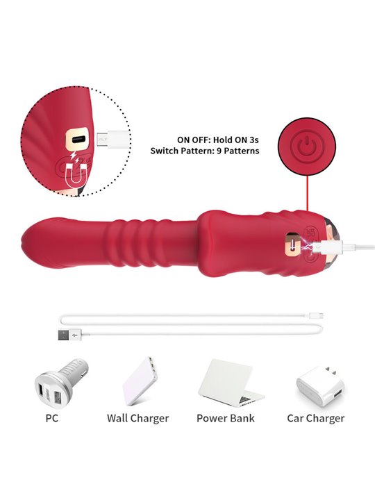 Armony - Vibratore Realistico Punto G Up & Down Rosso 21,7 Cm