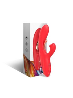 Armony - Vibratore Rabbit in Silicone Rosso con Lingua Oscillante