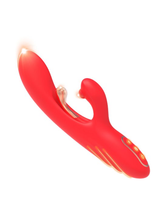 Armony - Red Silicone Rabbit Vibrator with Oscillating Tongue