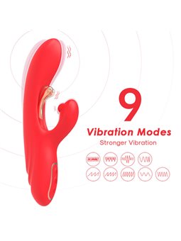 Armony - Vibratore Rabbit in Silicone Rosso con Lingua Oscillante